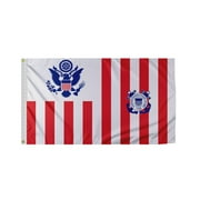 Promo Patriot's USA Coast Guard Ensign Flag - 12x18 Inch - Printed 200D Nylon - Stitched Edges - Brass Grommets Canvas Heading